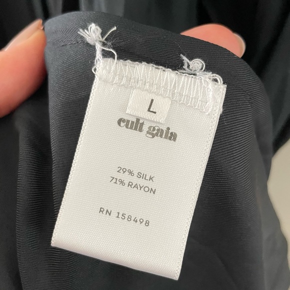 Cult Gaia Silk Anysia Dress - Black, Size Large - Picture 7 of 9